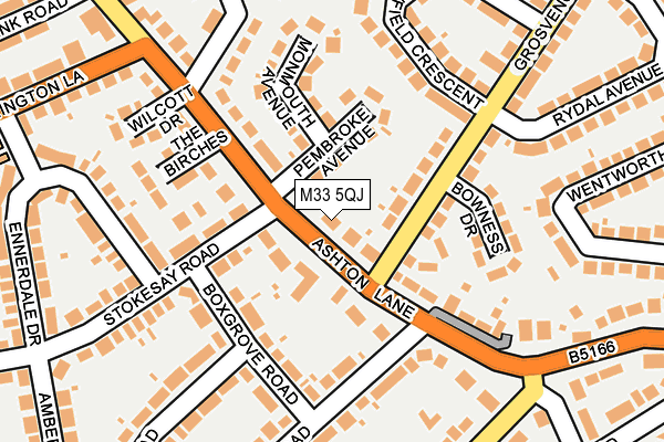 M33 5QJ map - OS OpenMap – Local (Ordnance Survey)