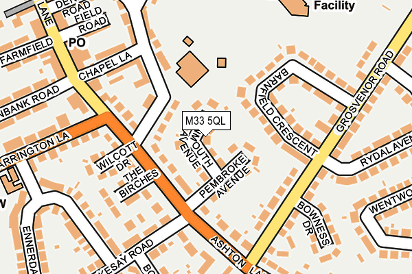 M33 5QL map - OS OpenMap – Local (Ordnance Survey)