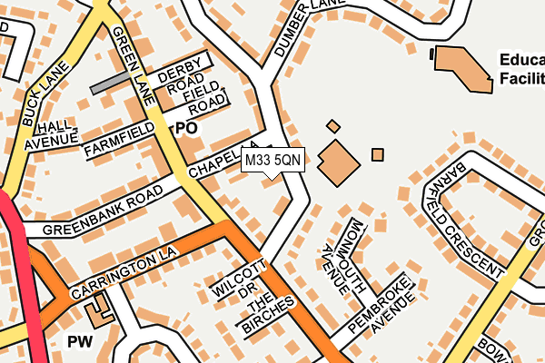 M33 5QN map - OS OpenMap – Local (Ordnance Survey)