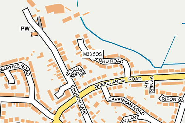 M33 5QS map - OS OpenMap – Local (Ordnance Survey)