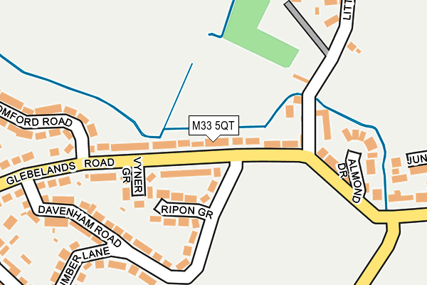 M33 5QT map - OS OpenMap – Local (Ordnance Survey)