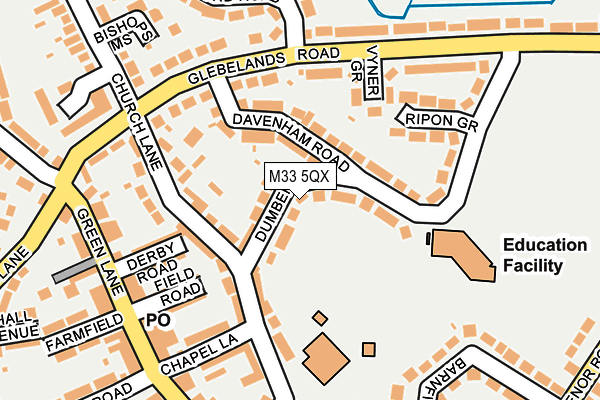 M33 5QX map - OS OpenMap – Local (Ordnance Survey)