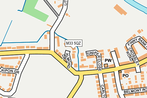 M33 5QZ map - OS OpenMap – Local (Ordnance Survey)