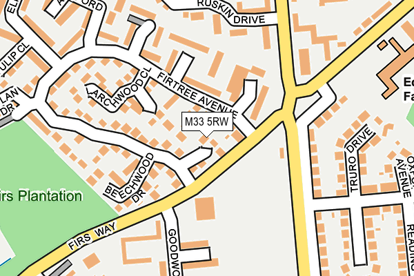 M33 5RW map - OS OpenMap – Local (Ordnance Survey)