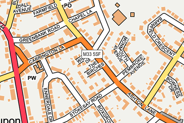 M33 5SF map - OS OpenMap – Local (Ordnance Survey)