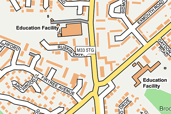 M33 5TG map - OS OpenMap – Local (Ordnance Survey)