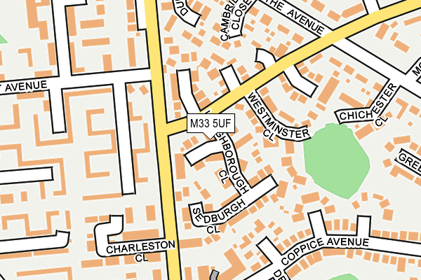 M33 5UF map - OS OpenMap – Local (Ordnance Survey)