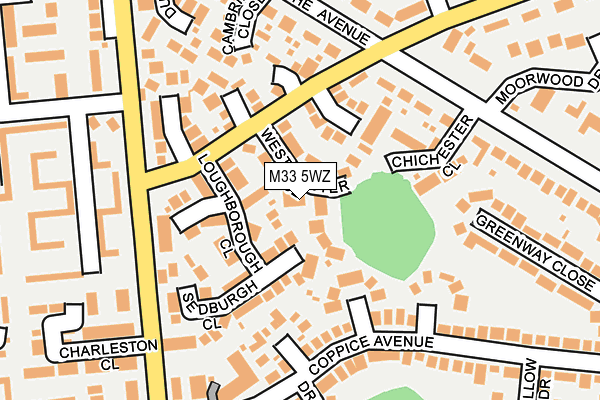M33 5WZ map - OS OpenMap – Local (Ordnance Survey)