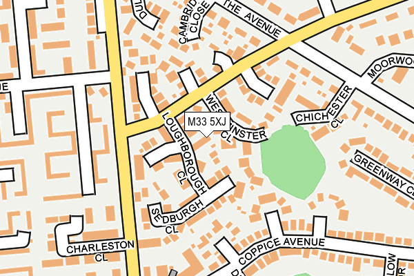 M33 5XJ map - OS OpenMap – Local (Ordnance Survey)