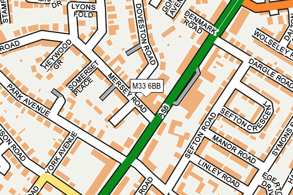 M33 6BB map - OS OpenMap – Local (Ordnance Survey)