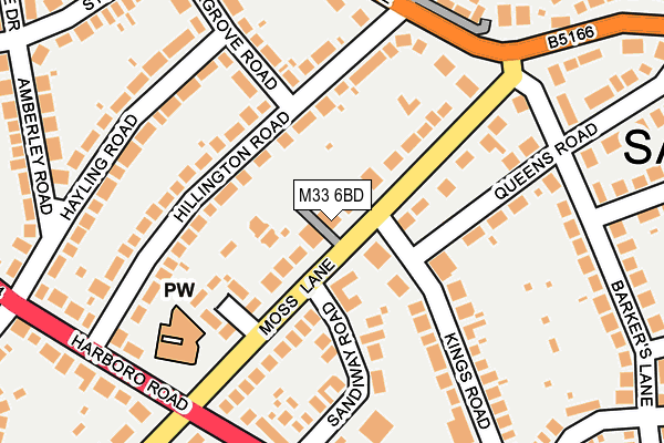 M33 6BD map - OS OpenMap – Local (Ordnance Survey)