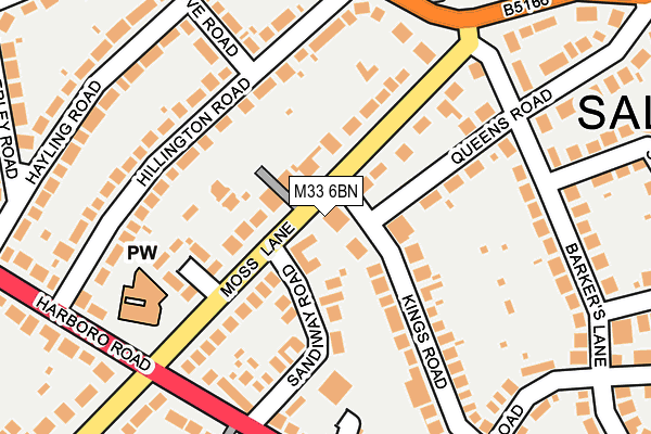 M33 6BN map - OS OpenMap – Local (Ordnance Survey)