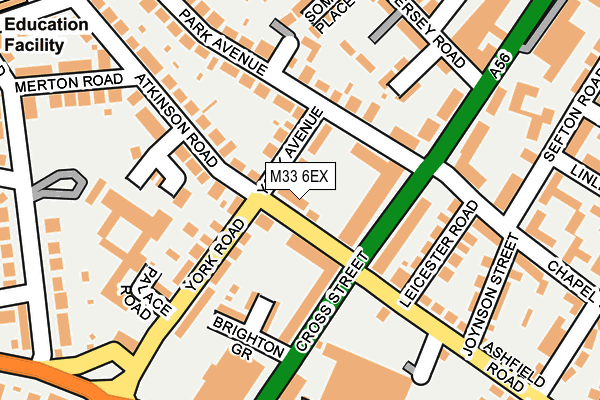 M33 6EX map - OS OpenMap – Local (Ordnance Survey)