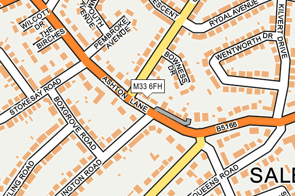 M33 6FH map - OS OpenMap – Local (Ordnance Survey)