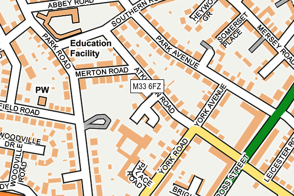 M33 6FZ map - OS OpenMap – Local (Ordnance Survey)