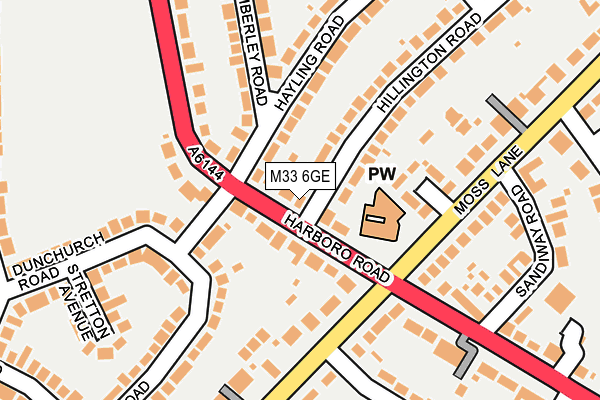 M33 6GE map - OS OpenMap – Local (Ordnance Survey)