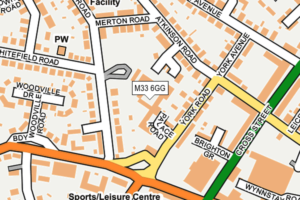 M33 6GG map - OS OpenMap – Local (Ordnance Survey)