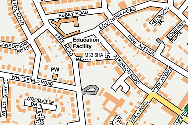 M33 6HA map - OS OpenMap – Local (Ordnance Survey)