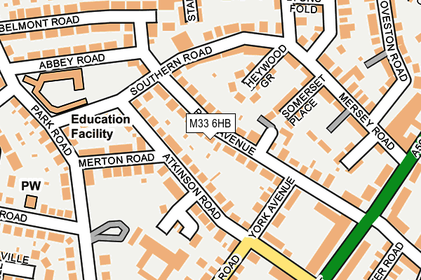 M33 6HB map - OS OpenMap – Local (Ordnance Survey)