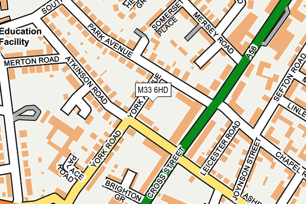 M33 6HD map - OS OpenMap – Local (Ordnance Survey)