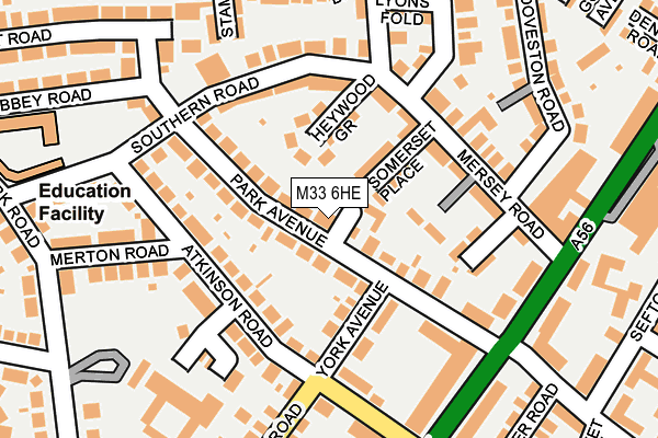 M33 6HE map - OS OpenMap – Local (Ordnance Survey)