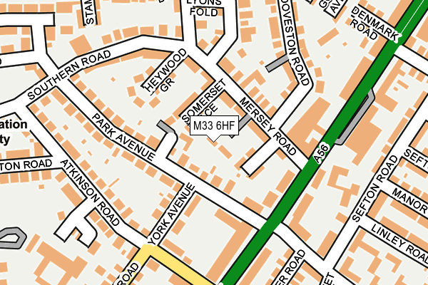 M33 6HF map - OS OpenMap – Local (Ordnance Survey)
