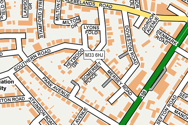 M33 6HJ map - OS OpenMap – Local (Ordnance Survey)
