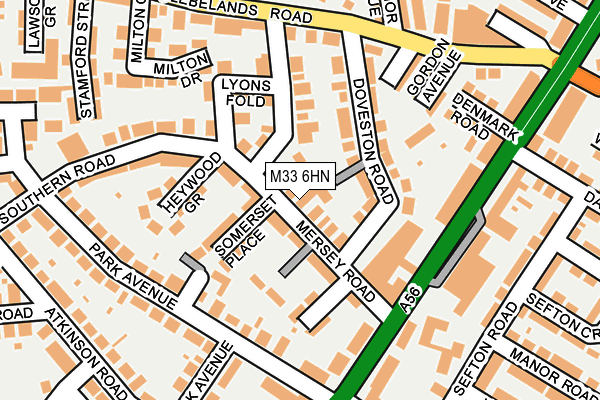 M33 6HN map - OS OpenMap – Local (Ordnance Survey)