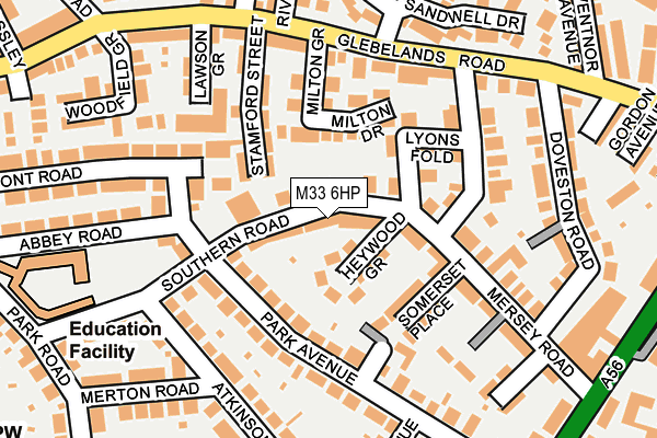 M33 6HP map - OS OpenMap – Local (Ordnance Survey)