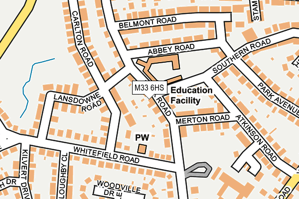 M33 6HS map - OS OpenMap – Local (Ordnance Survey)