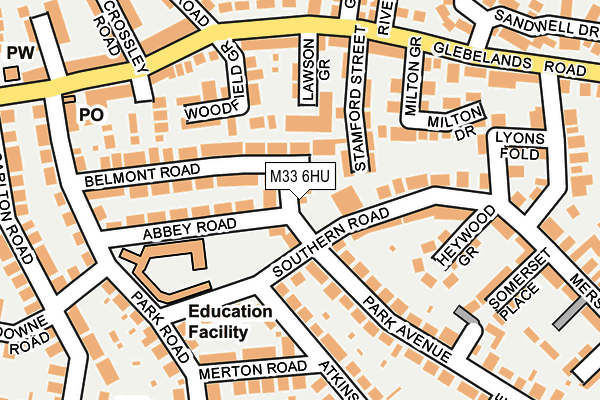 M33 6HU map - OS OpenMap – Local (Ordnance Survey)