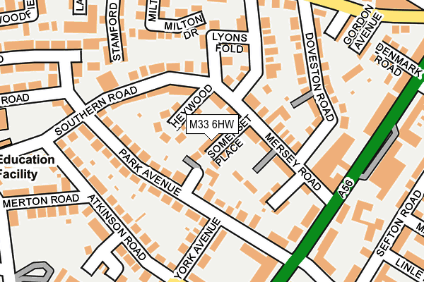 M33 6HW map - OS OpenMap – Local (Ordnance Survey)