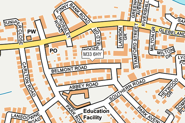 M33 6HY map - OS OpenMap – Local (Ordnance Survey)