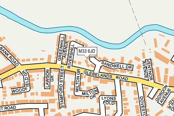 M33 6JD map - OS OpenMap – Local (Ordnance Survey)