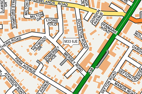 M33 6JE map - OS OpenMap – Local (Ordnance Survey)