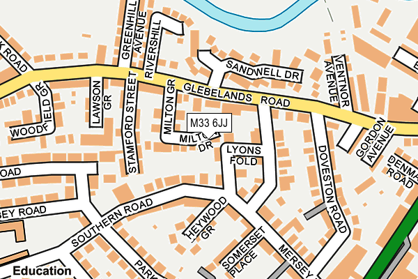 M33 6JJ map - OS OpenMap – Local (Ordnance Survey)