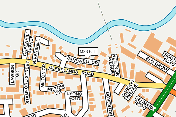 M33 6JL map - OS OpenMap – Local (Ordnance Survey)