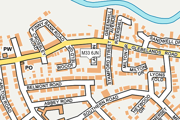 M33 6JN map - OS OpenMap – Local (Ordnance Survey)