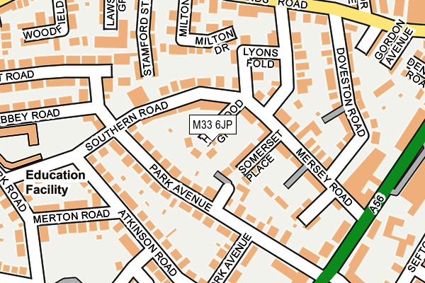 M33 6JP map - OS OpenMap – Local (Ordnance Survey)