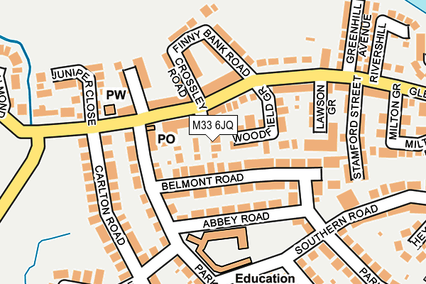 M33 6JQ map - OS OpenMap – Local (Ordnance Survey)