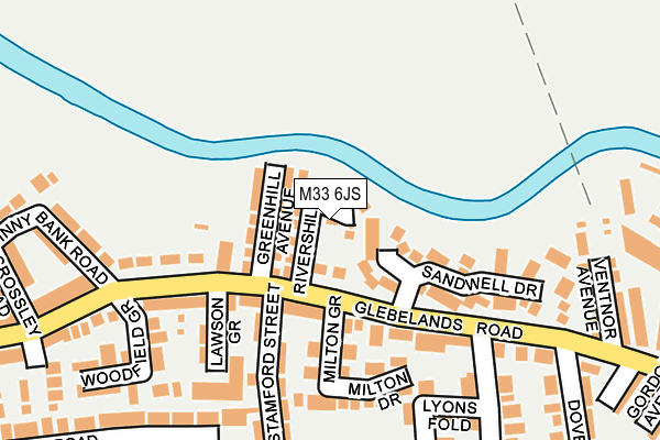 M33 6JS map - OS OpenMap – Local (Ordnance Survey)