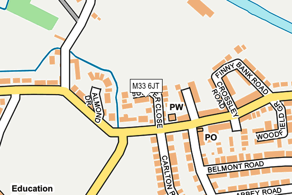 M33 6JT map - OS OpenMap – Local (Ordnance Survey)