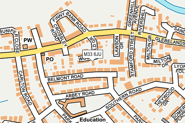 M33 6JU map - OS OpenMap – Local (Ordnance Survey)