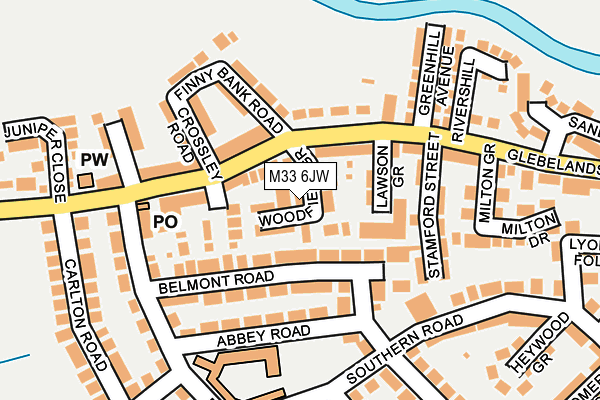M33 6JW map - OS OpenMap – Local (Ordnance Survey)