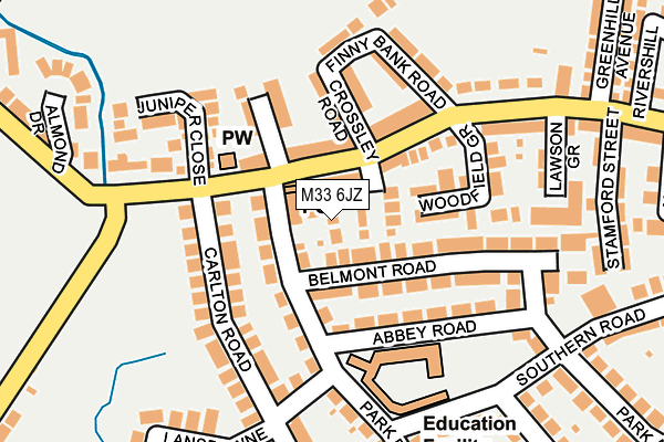 M33 6JZ map - OS OpenMap – Local (Ordnance Survey)