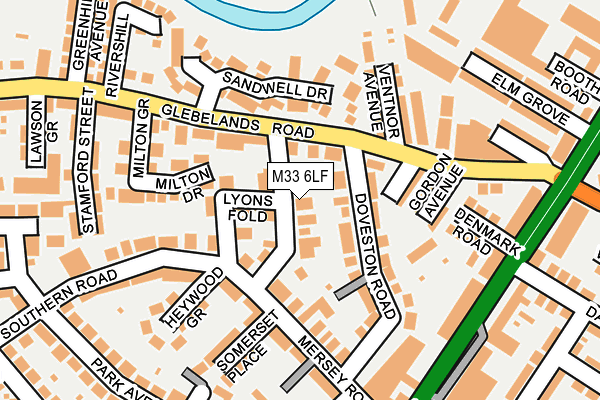 M33 6LF map - OS OpenMap – Local (Ordnance Survey)