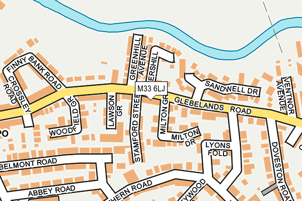 M33 6LJ map - OS OpenMap – Local (Ordnance Survey)