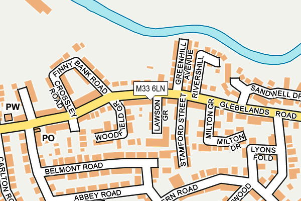 M33 6LN map - OS OpenMap – Local (Ordnance Survey)