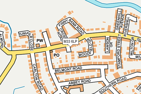 M33 6LP map - OS OpenMap – Local (Ordnance Survey)