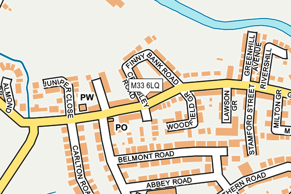 M33 6LQ map - OS OpenMap – Local (Ordnance Survey)